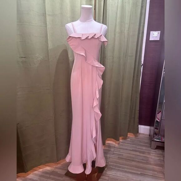 NBD Dresses & Skirts - NBD Pink Ruffle maxi Dress, S